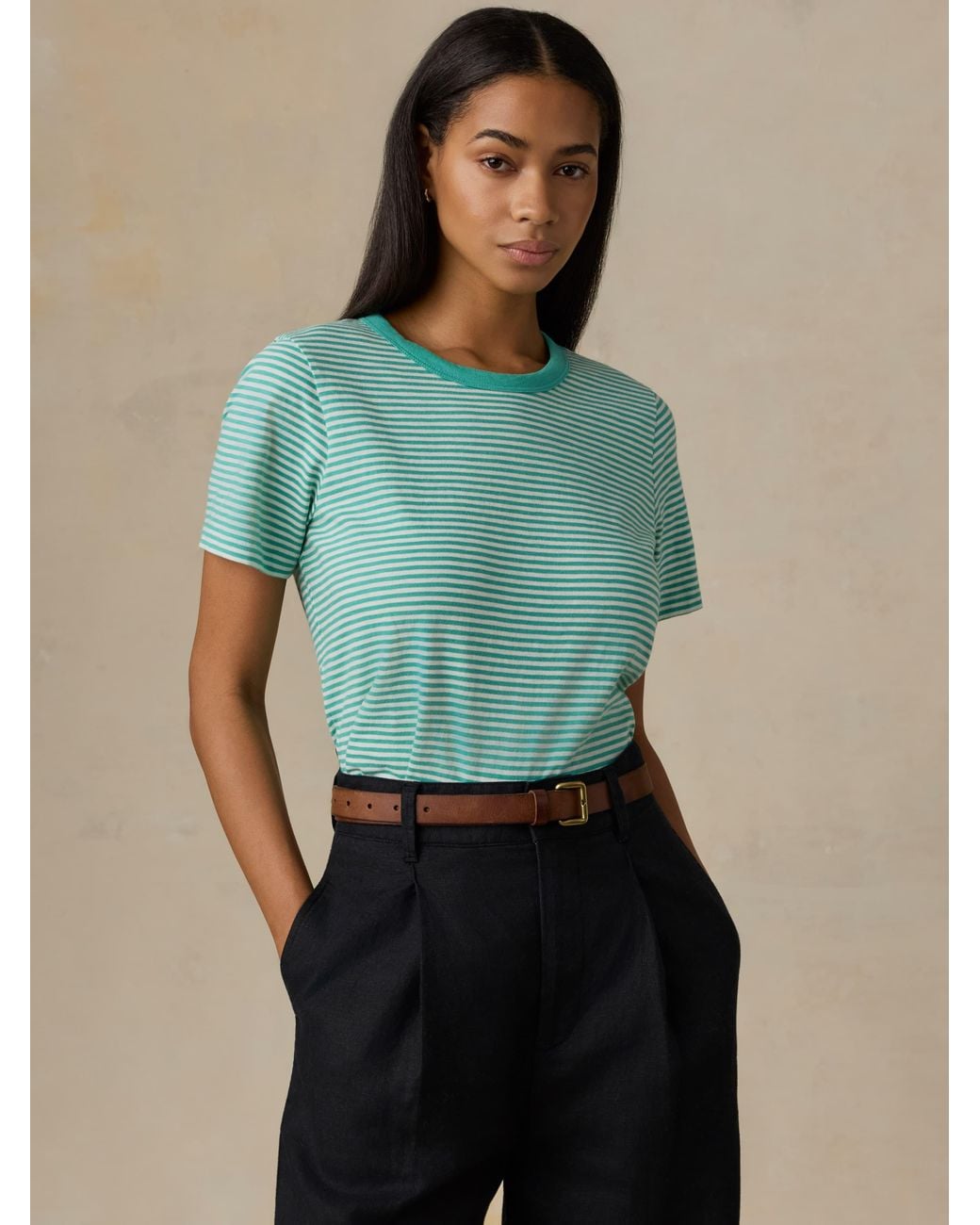 Faherty Brand Green Sunwashed Regenerative T-Shirt