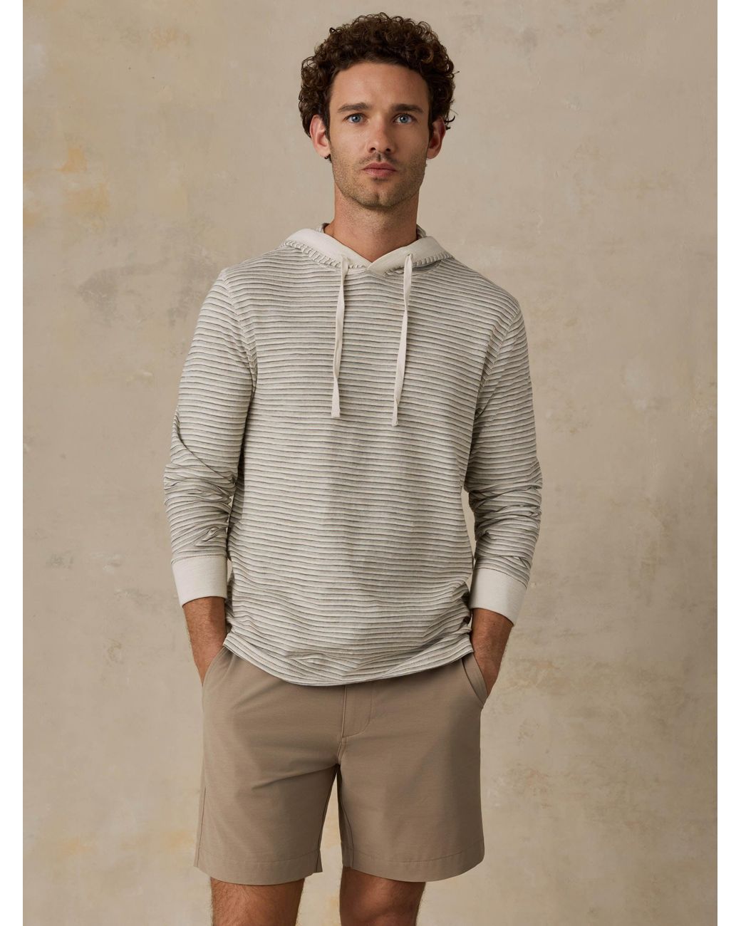 Faherty Brand Natural Sunwashed Organic Hoodie for men