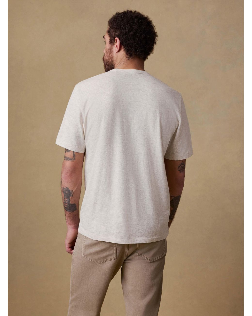 Faherty Brand Natural Sunwashed Regenerative T-Shirt for men