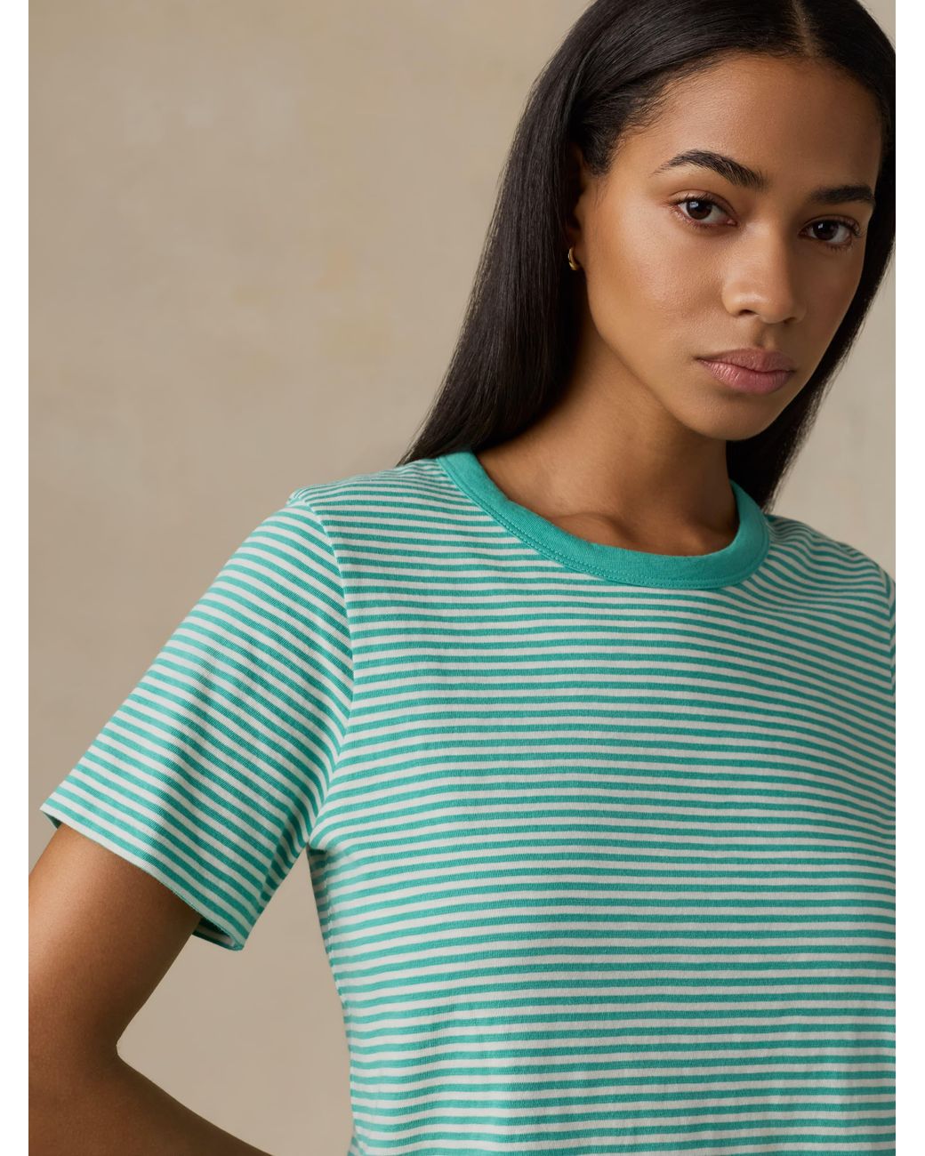 Faherty Brand Green Sunwashed Regenerative T-Shirt