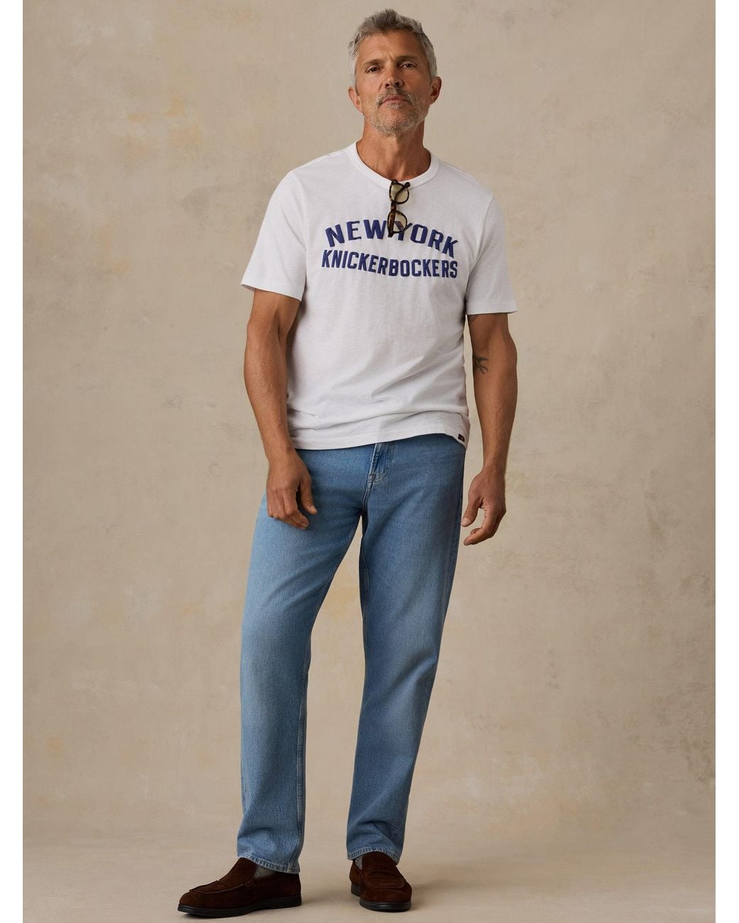 Faherty Ny Knicks Sunwashed Regenerative T-Shirt in Blue for Men | Lyst