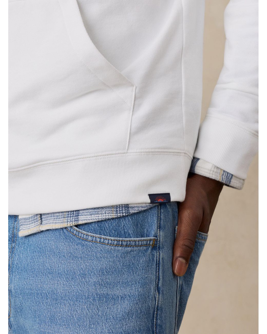 Faherty Brand White French Terry Hoodie for men