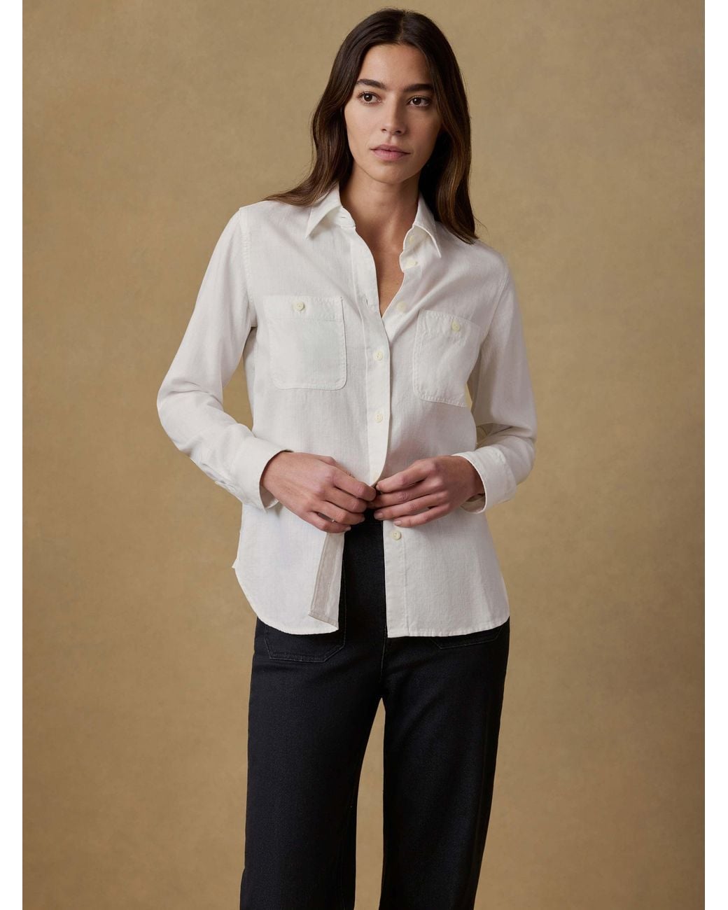 Faherty Brand Natural Tried & True Chambray Classic Shirt