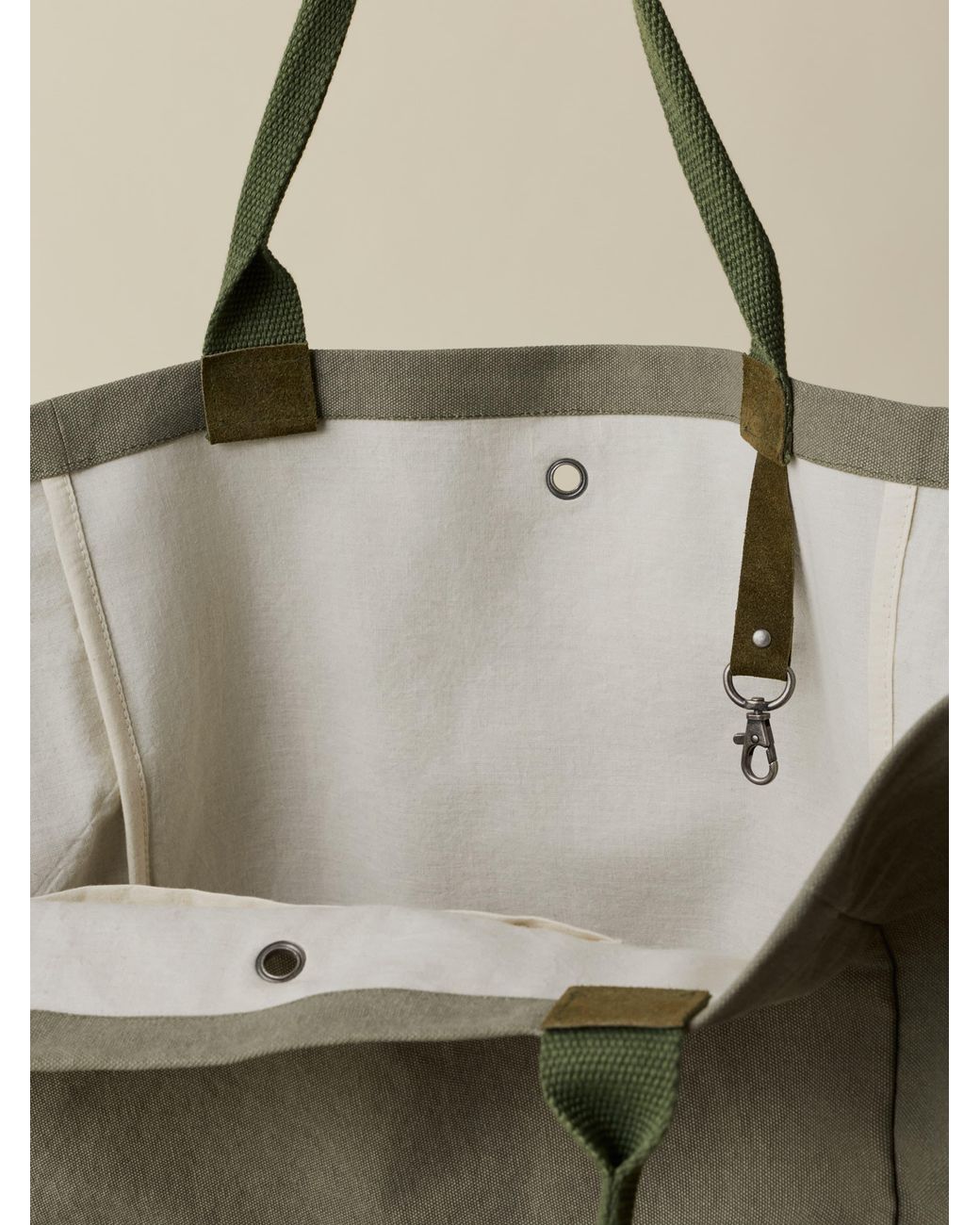 Faherty Brand Green Sunwashed Canvas Utility Bag