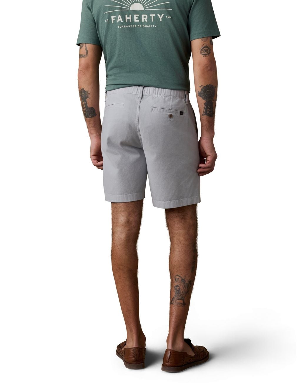 Faherty Brand Green Essential Chino Short for men