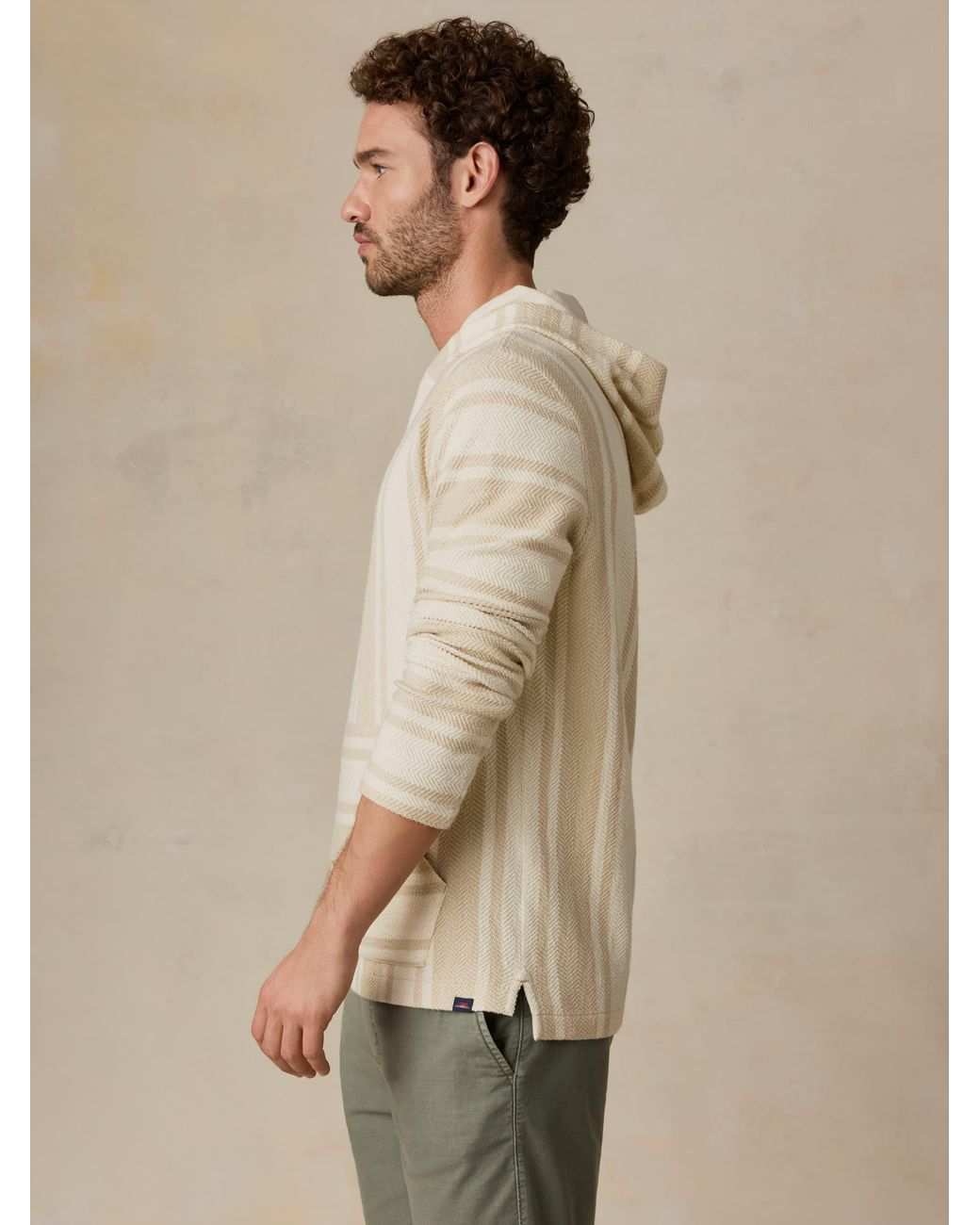 Faherty Brand Blue Whitewater Hoodie for men