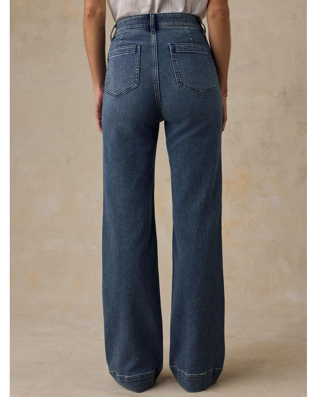 Faherty Brand Blue Stretch Terry Patch Pocket Pants