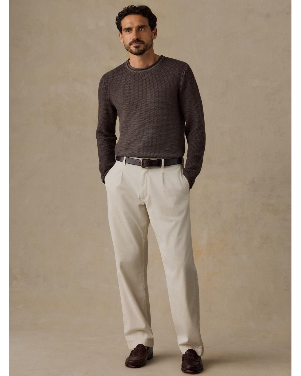 Faherty Brand Brown Sunwashed Dockside Sweater for men