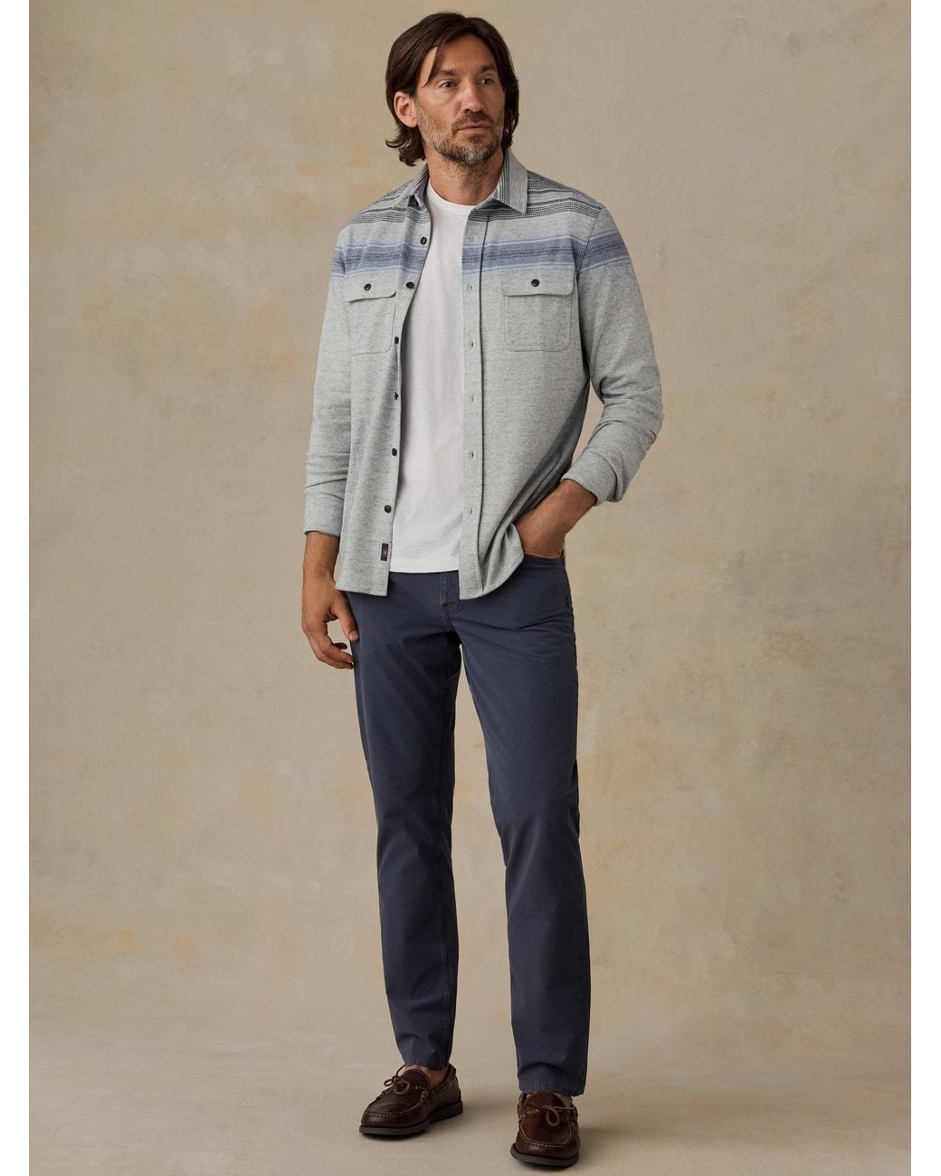 Faherty Brand Blue Movement Patina 5-Pocket Pants for men