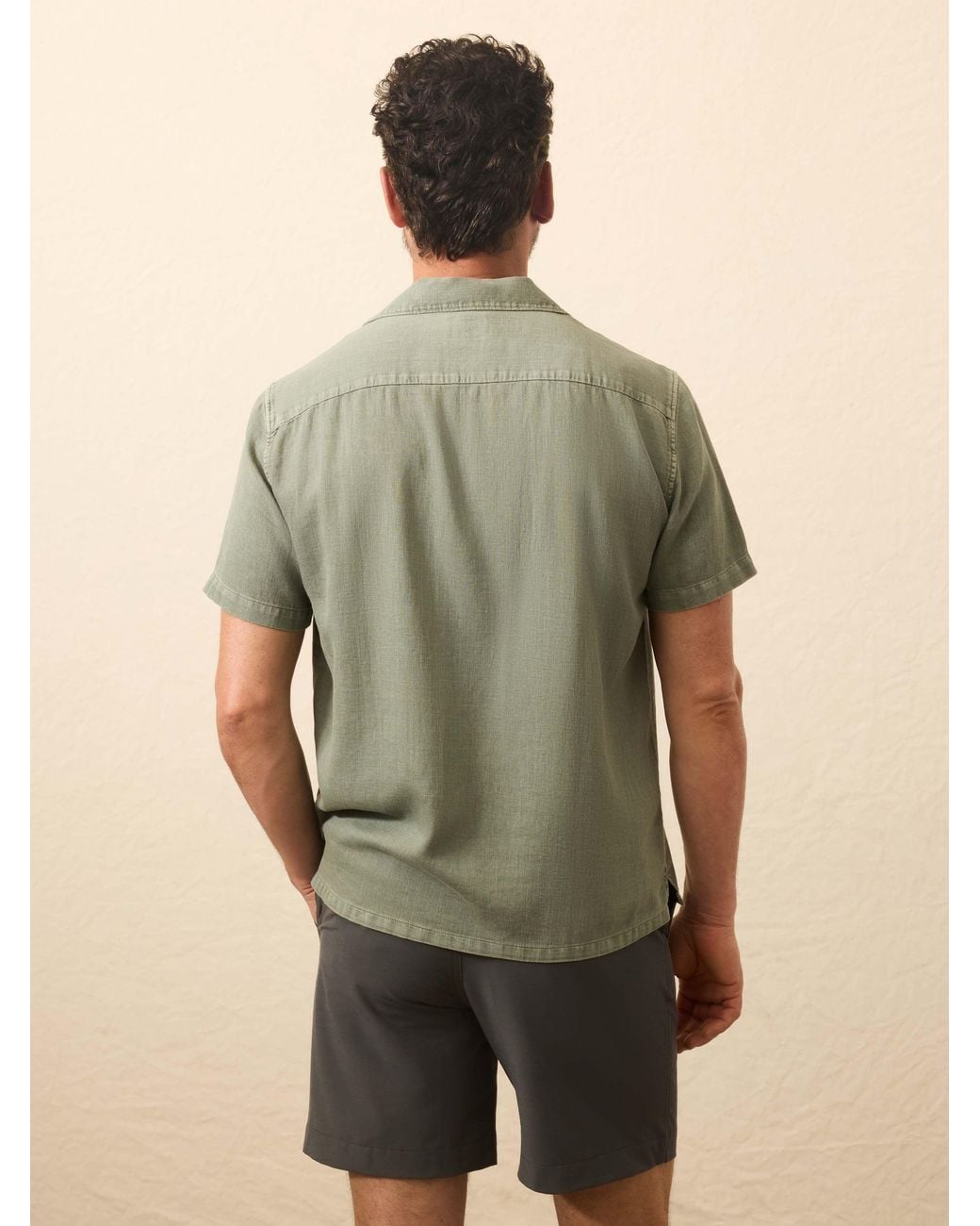 Faherty Brand Natural Short-Sleeve Hemp Blend Shirt for men