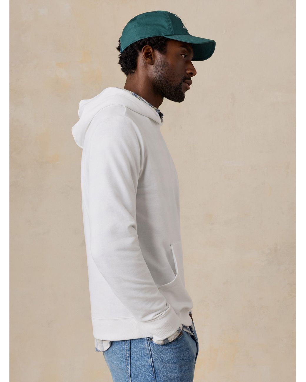 Faherty Brand White French Terry Hoodie for men