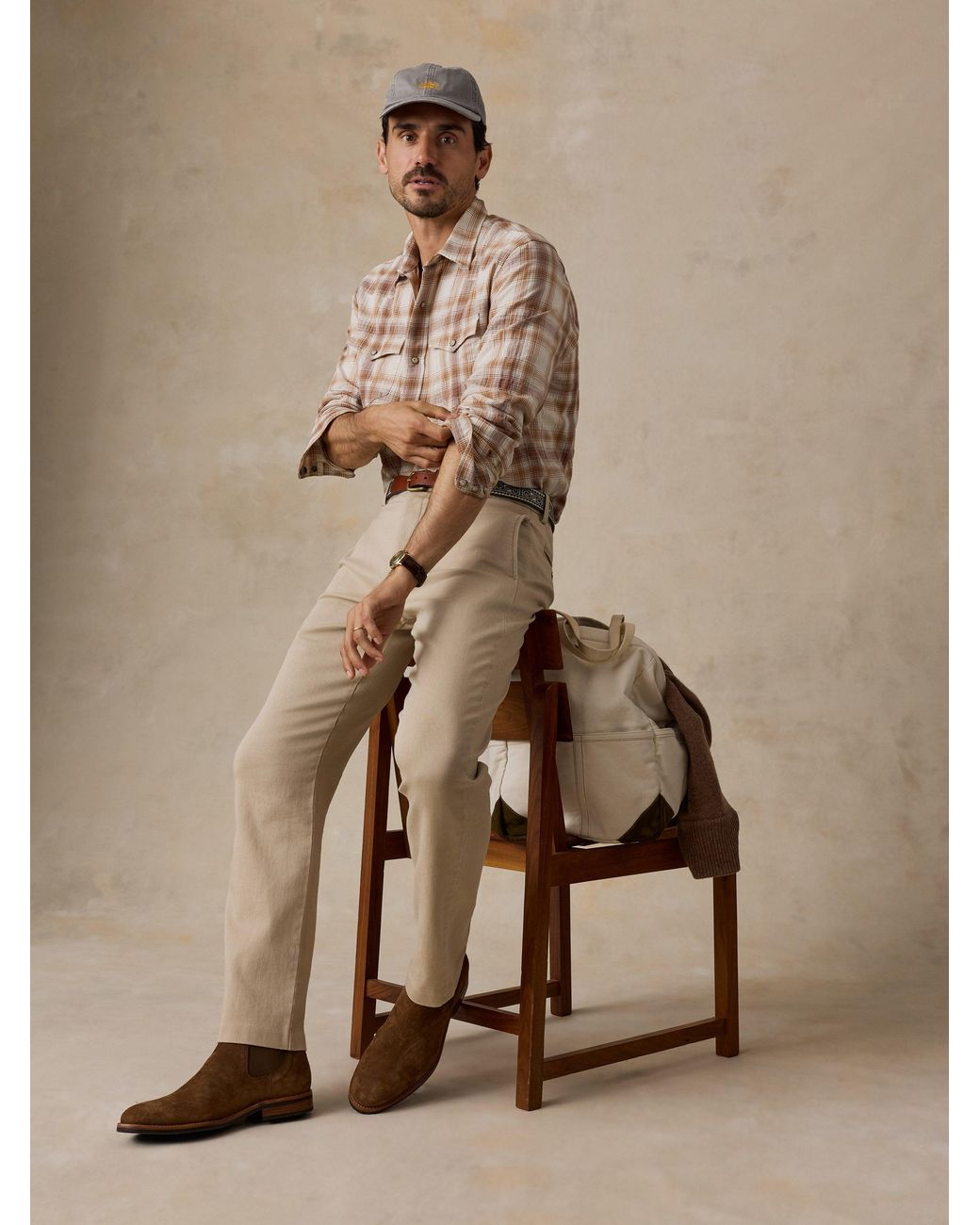 Faherty Brand Natural Stretch Terry Trouser Pants for men