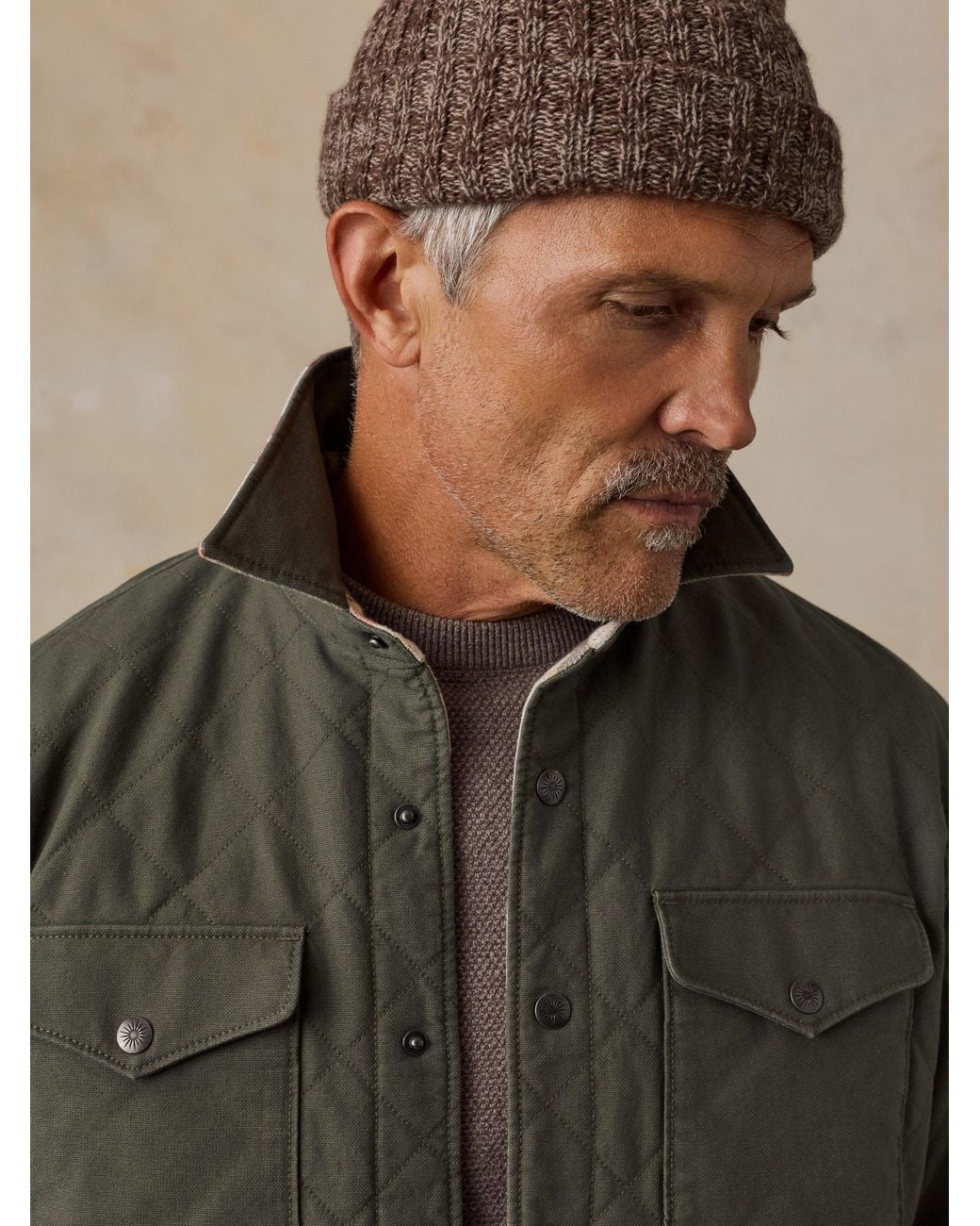 Faherty Brand Brown Thunder Voice Eagle Reversible Bondi Jacket for men