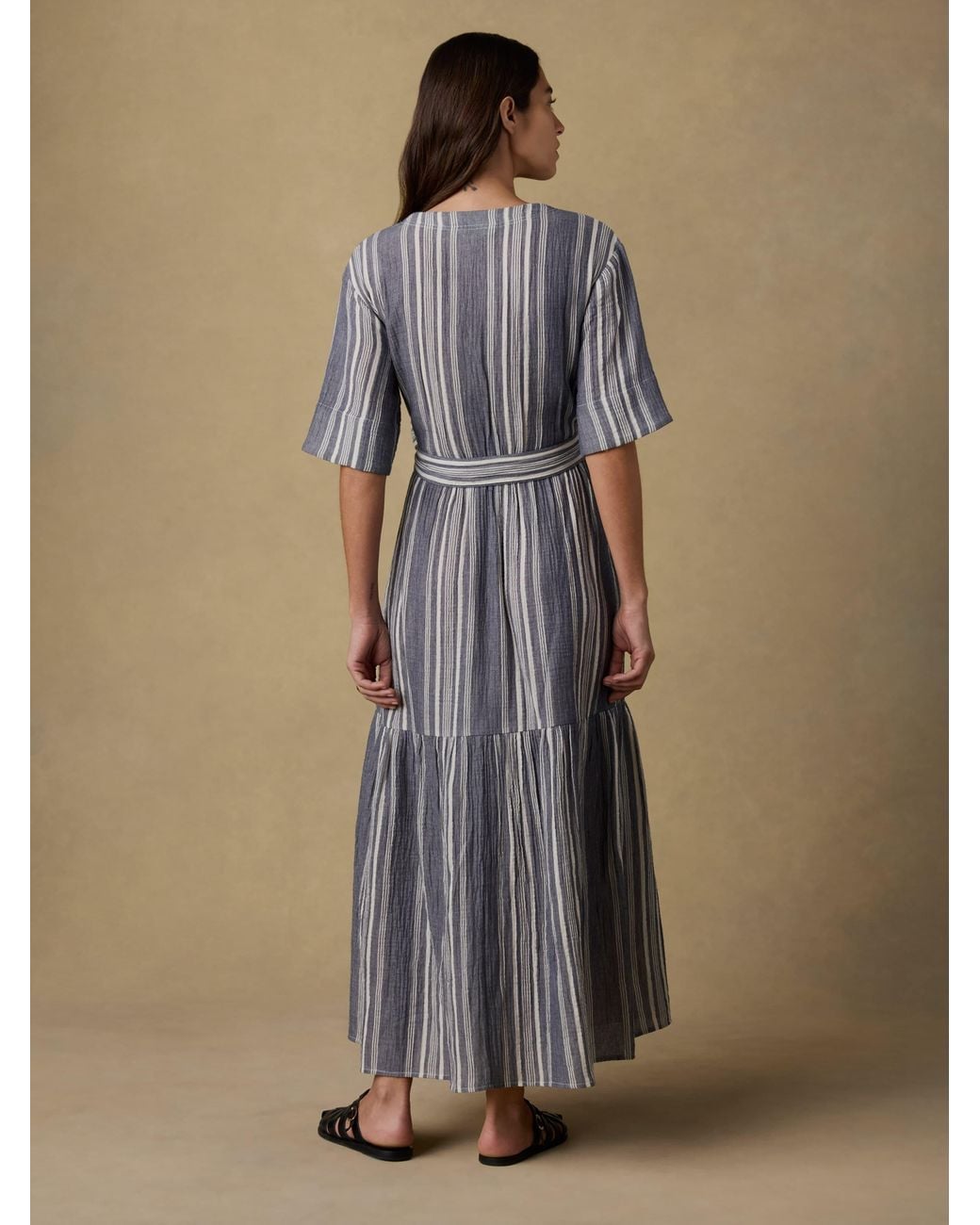 Faherty Brand Natural Dune Cotton Gauze Marina Dress