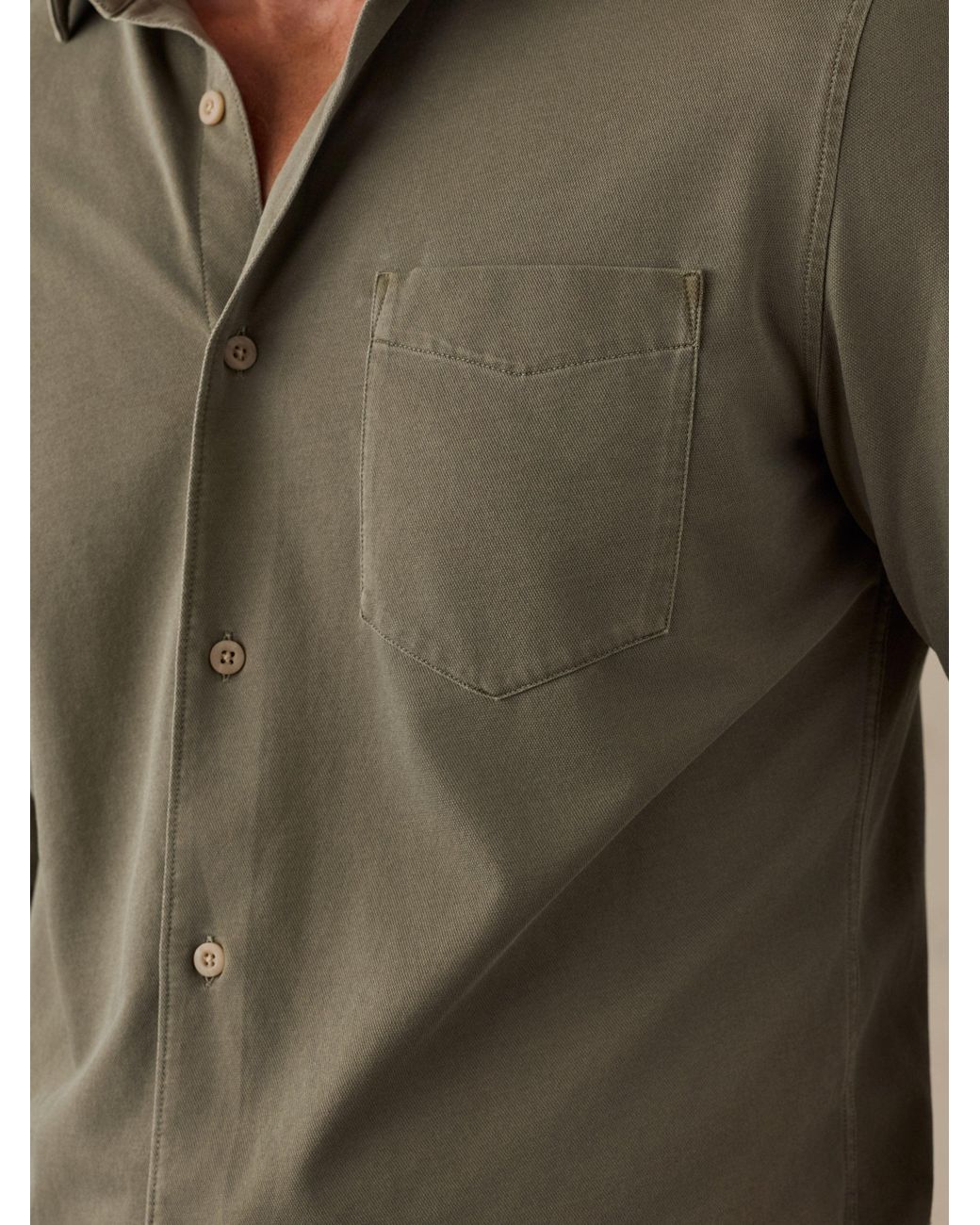 Faherty Brand Green Costa Pique Shirt for men