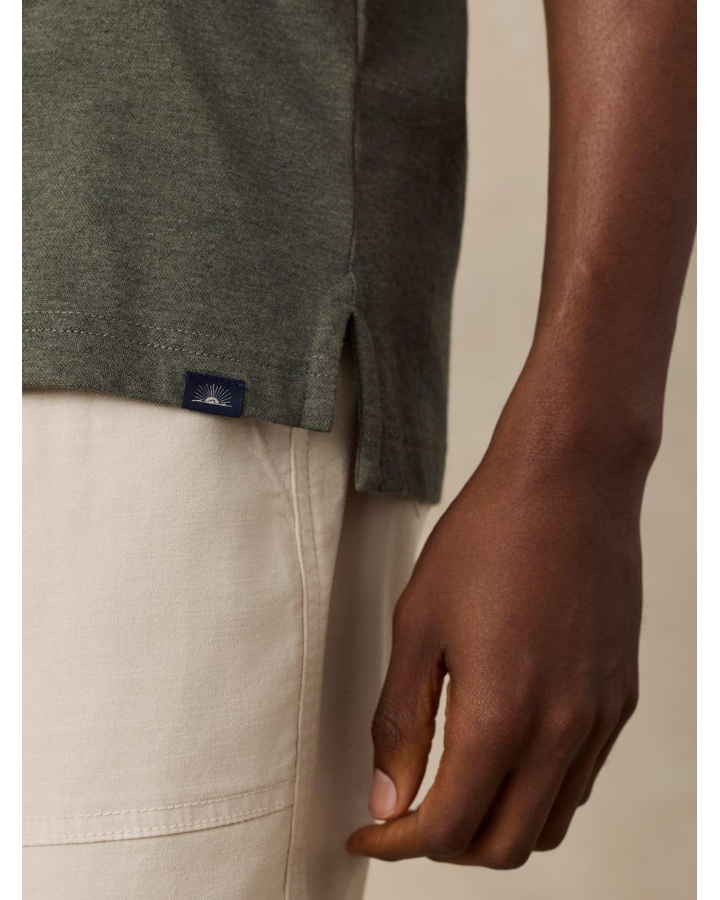 Faherty Brand Natural Short-Sleeve Movement Pique Polo Shirt for men