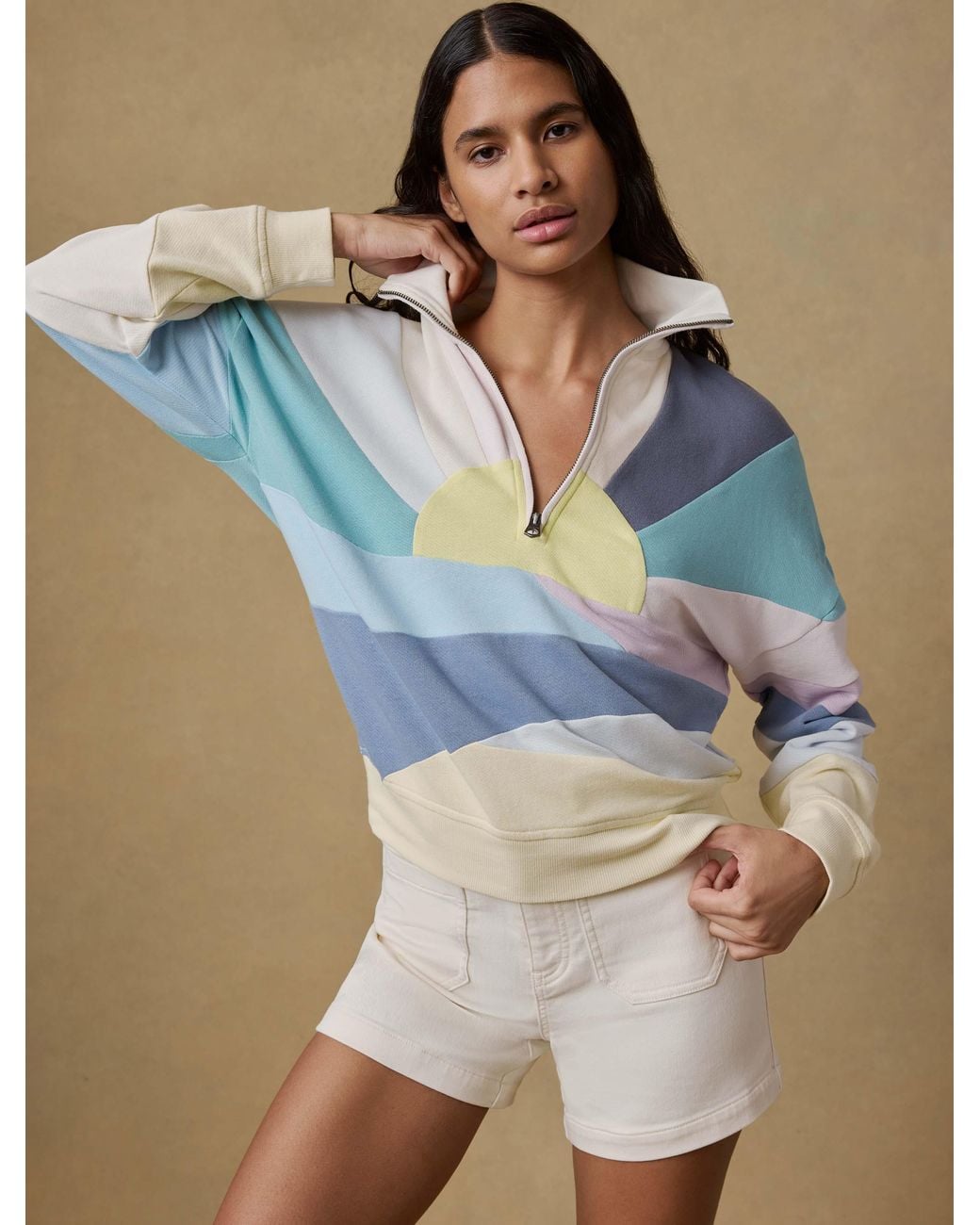Faherty Brand Blue Soleil Quarter Zip