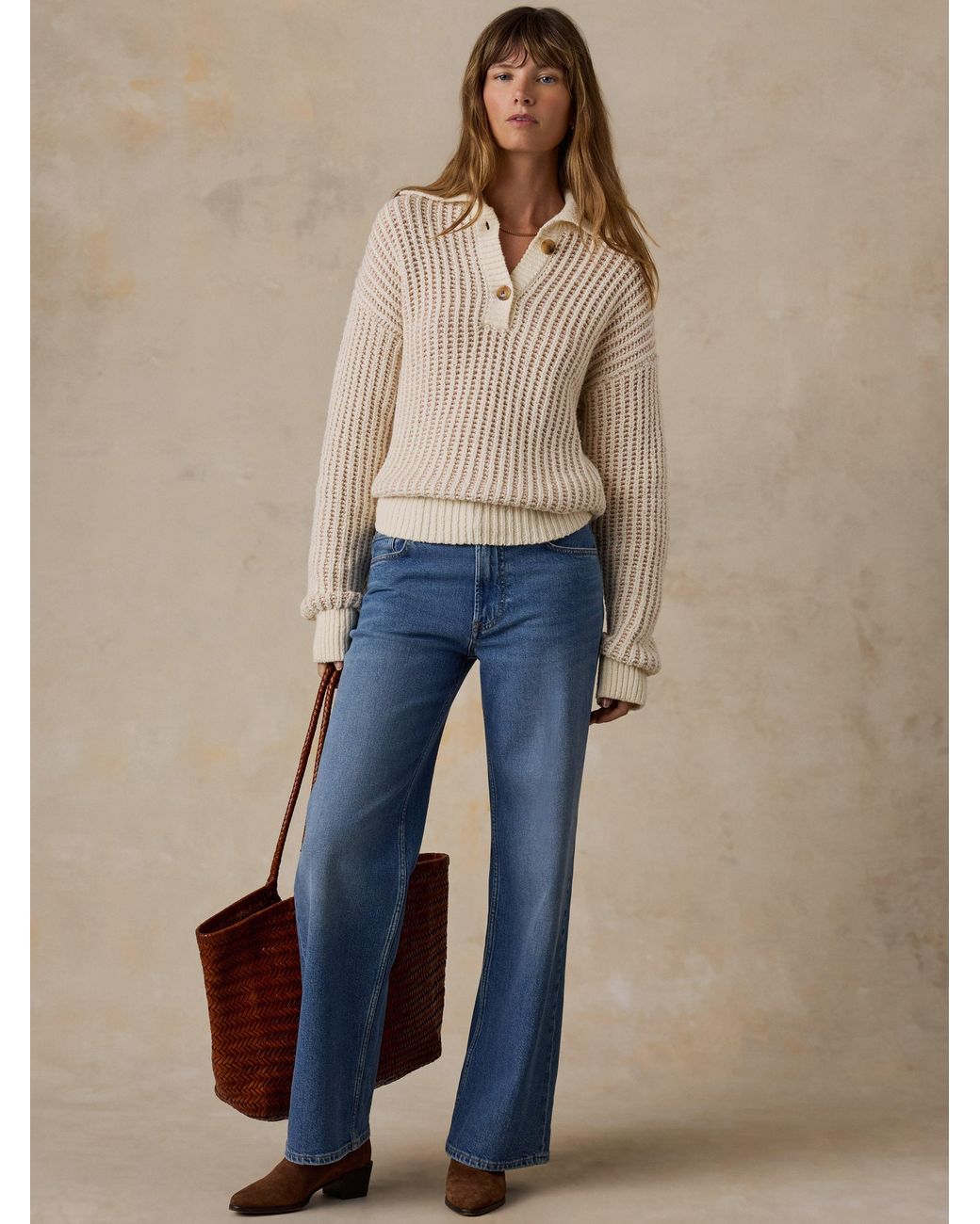 Faherty Brand Natural Heirloom Cotton Sweater Polo