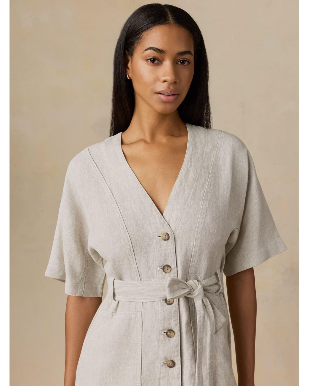 Faherty Brand Natural Sun Strider Linen Camille Mini Dress
