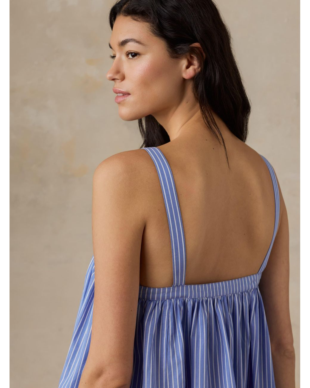Faherty Brand Blue Coastal Poplin Emmy Dress