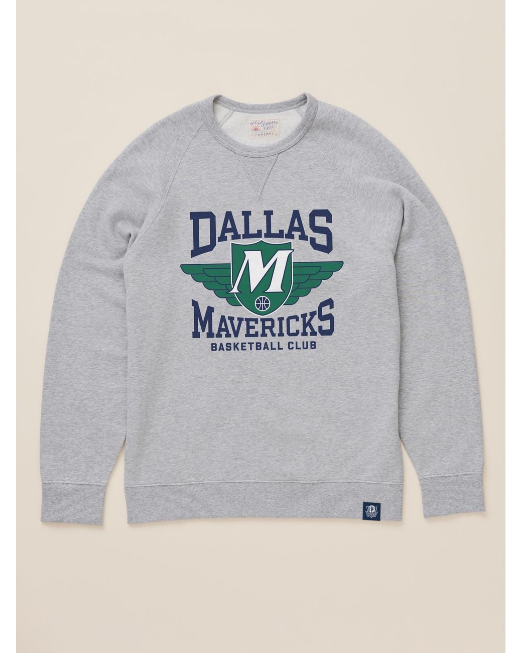 Faherty Brand Natural Dallas Mavericks High Standard Fleece Crew for men