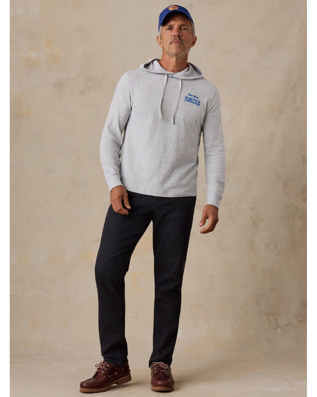 Faherty Brand Gray Ny Knicks Sunwashed Organic Hoodie for men