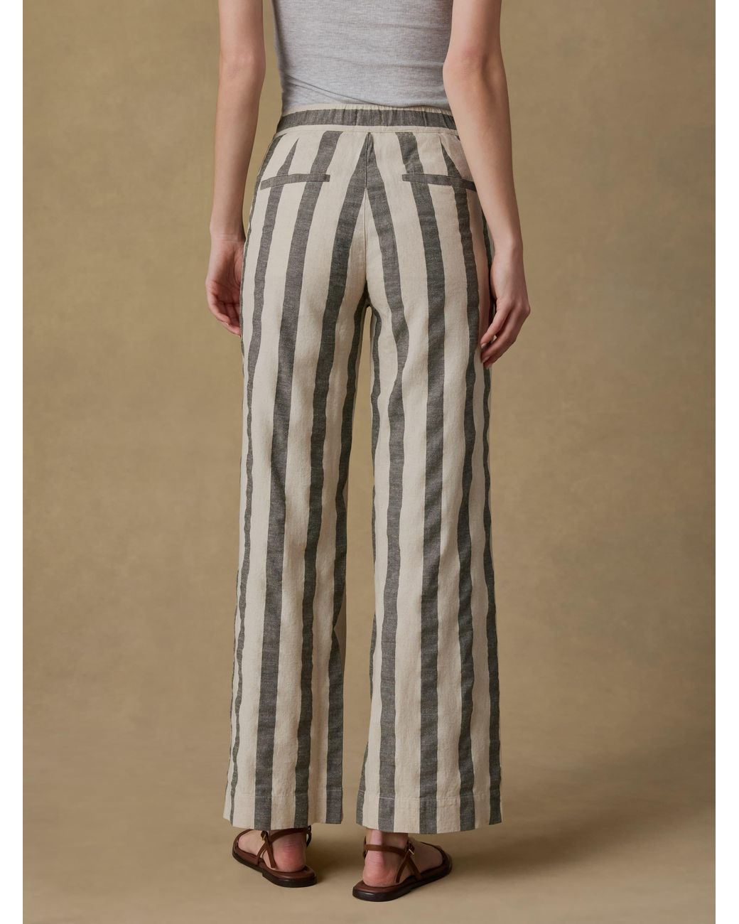 Faherty Brand White Sun Strider Cotton Linen Pants