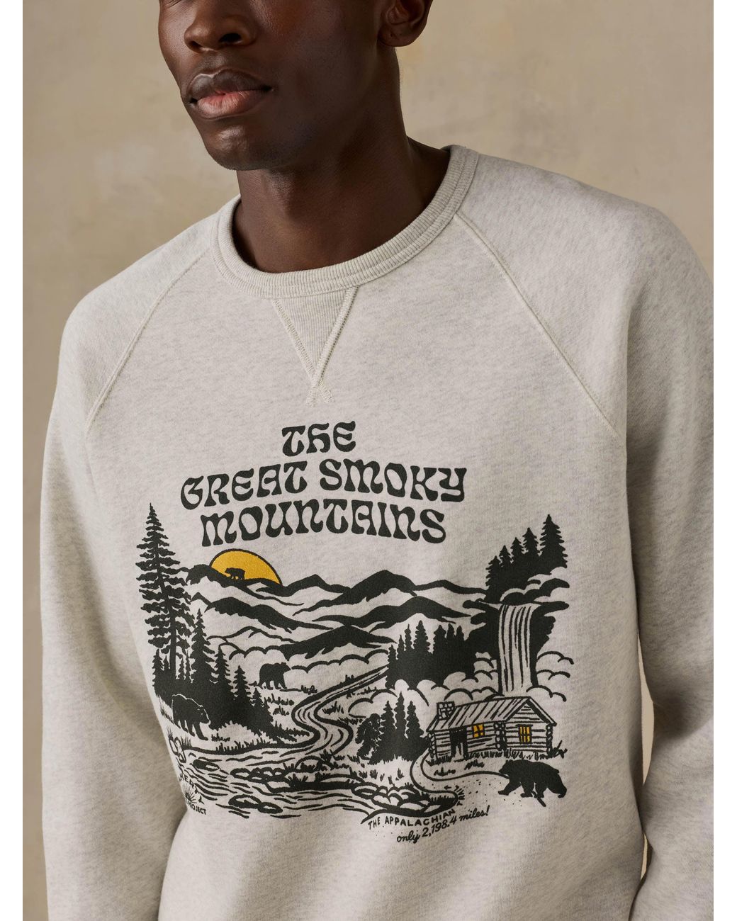 Faherty Brand Natural X Parks Project Great Smoky Mountains High Standard Fleece Crewneck for men