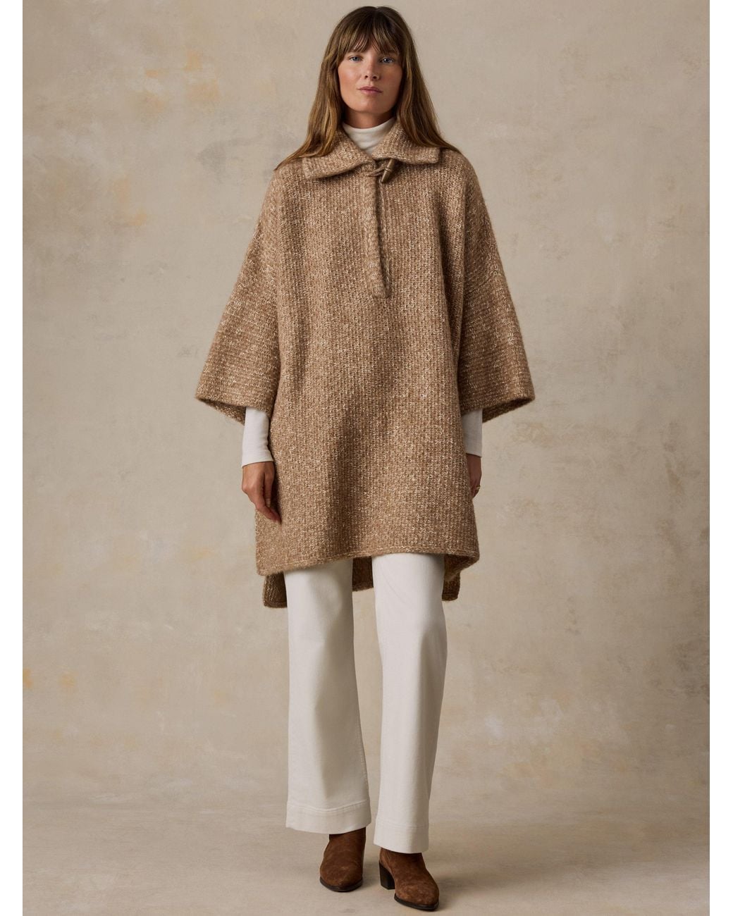 Faherty Brand Green Après Alpaca Sweater Poncho
