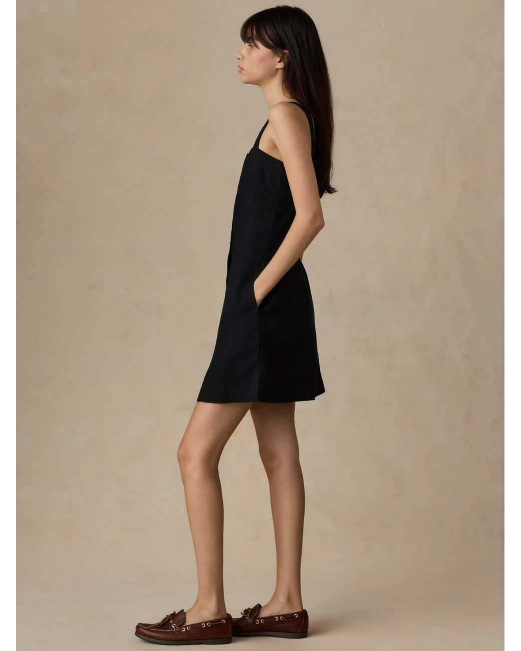 Faherty Brand Natural Sun Strider Linen Miley Dress