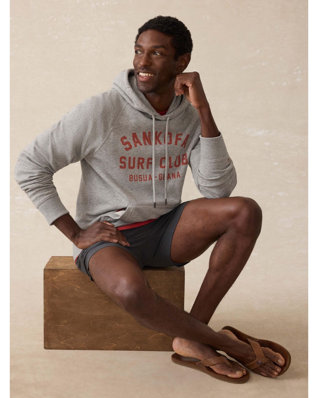 Faherty Brand Natural Surf Ghana High Standard Fleece Hoodie for men