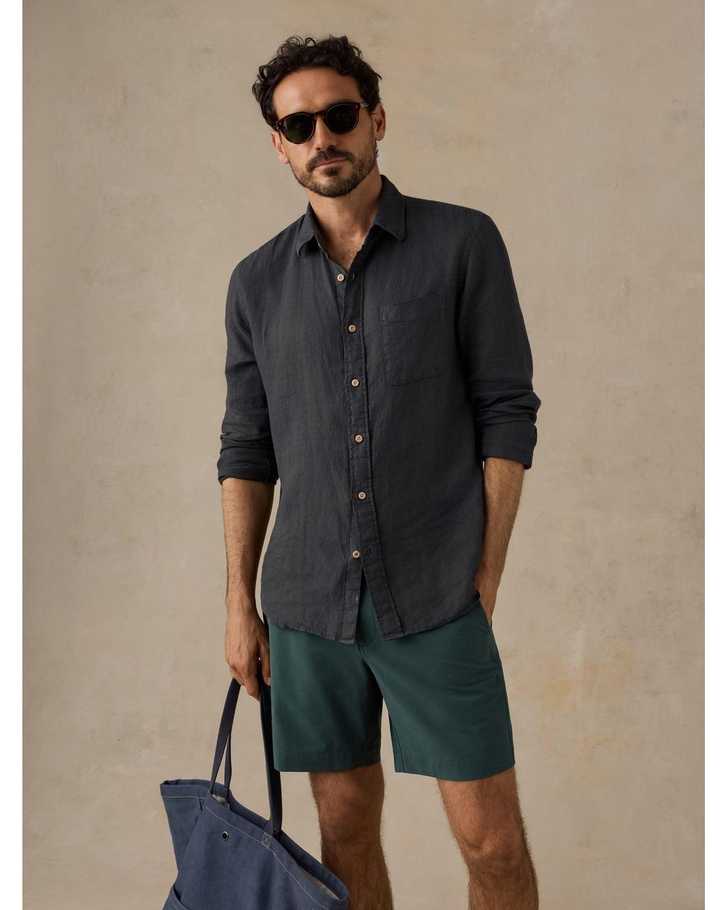 Faherty Brand Blue All Day Short (7" for men