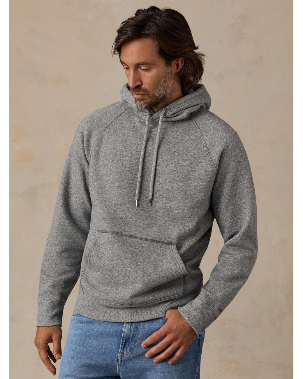 Faherty Brand Gray High Standard Fleece Hoodie for men