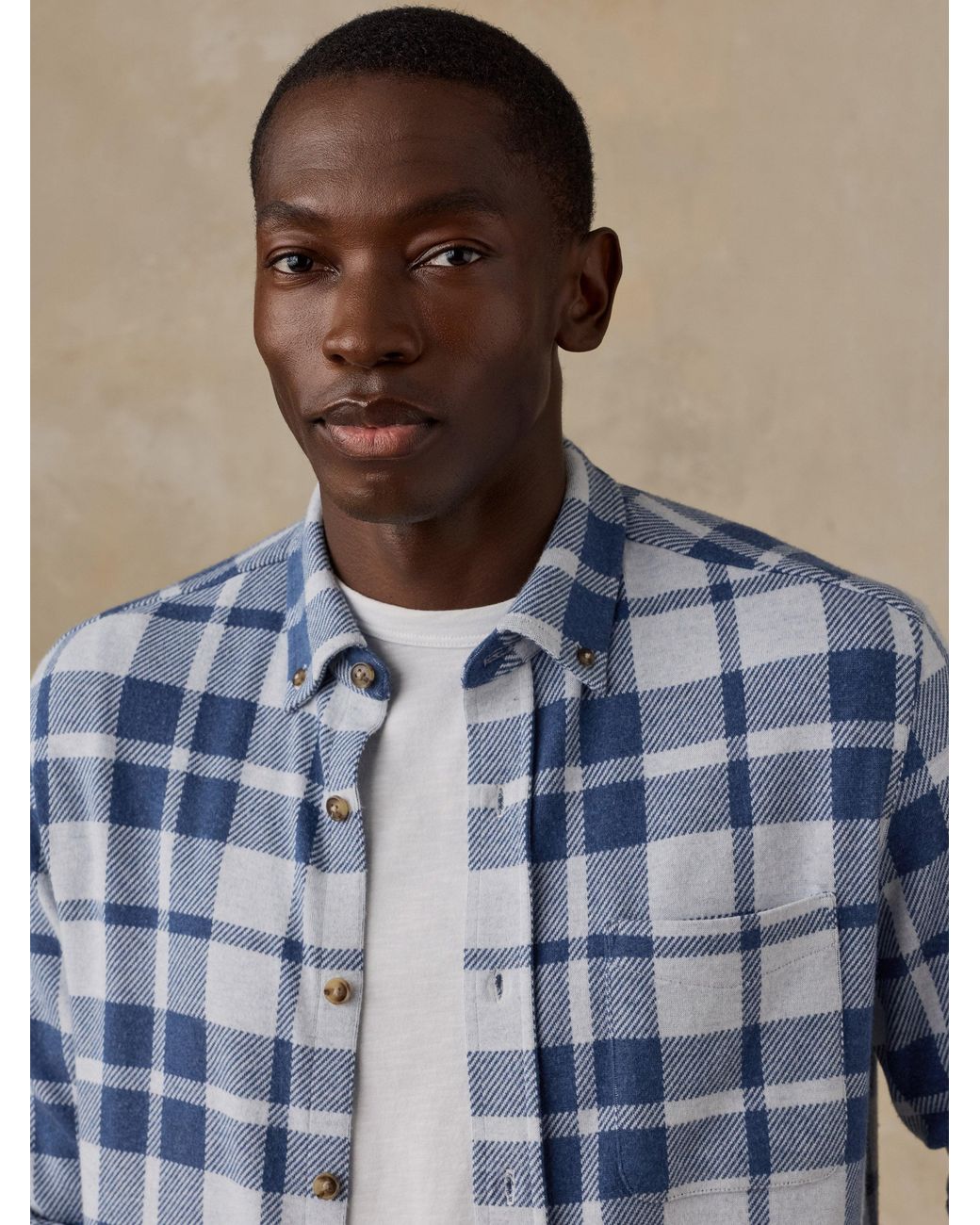 Faherty Brand Blue Legend Sweater Shirt (Single Pocket) for men
