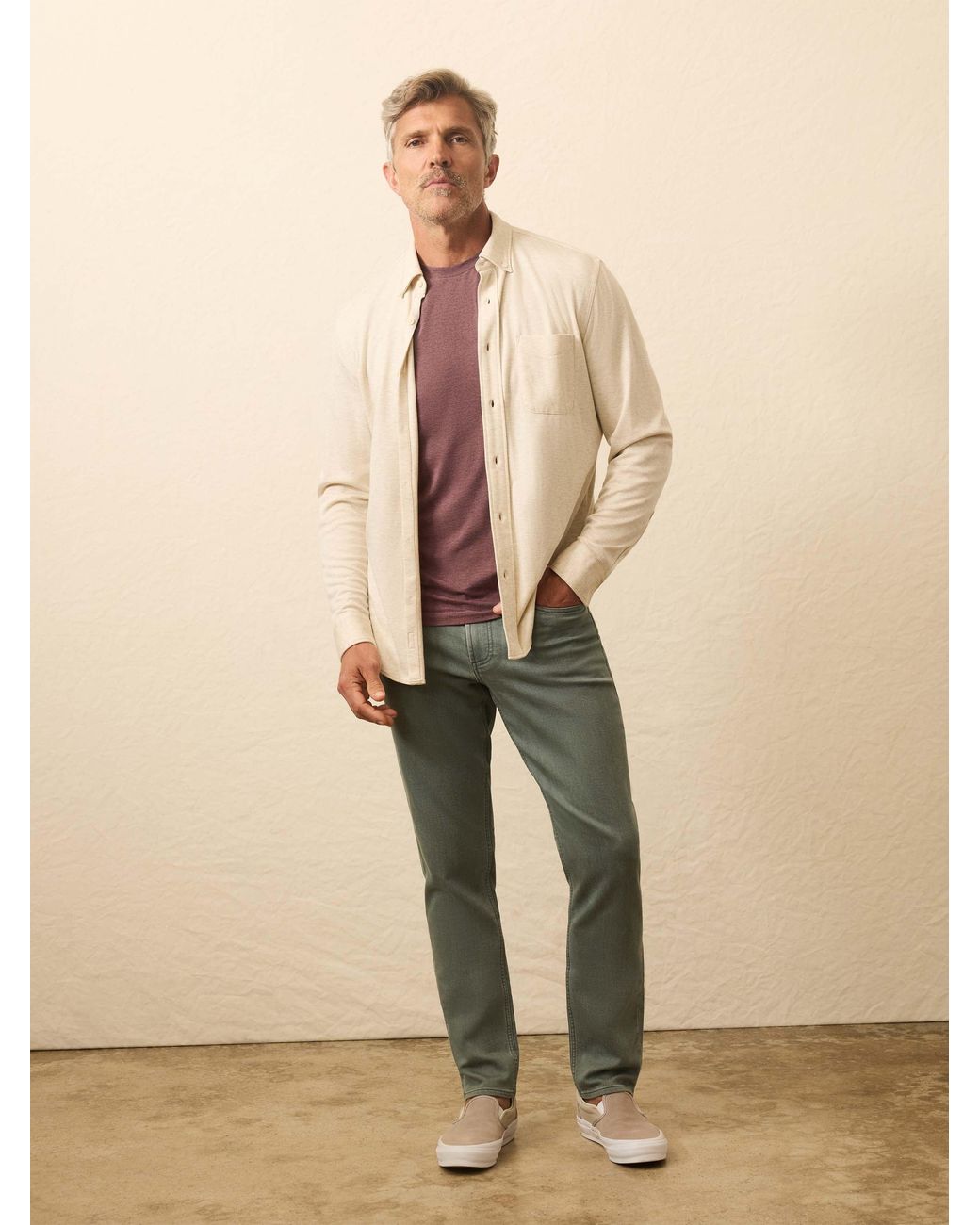 Faherty Brand Natural Coastline Knit Shirt for men