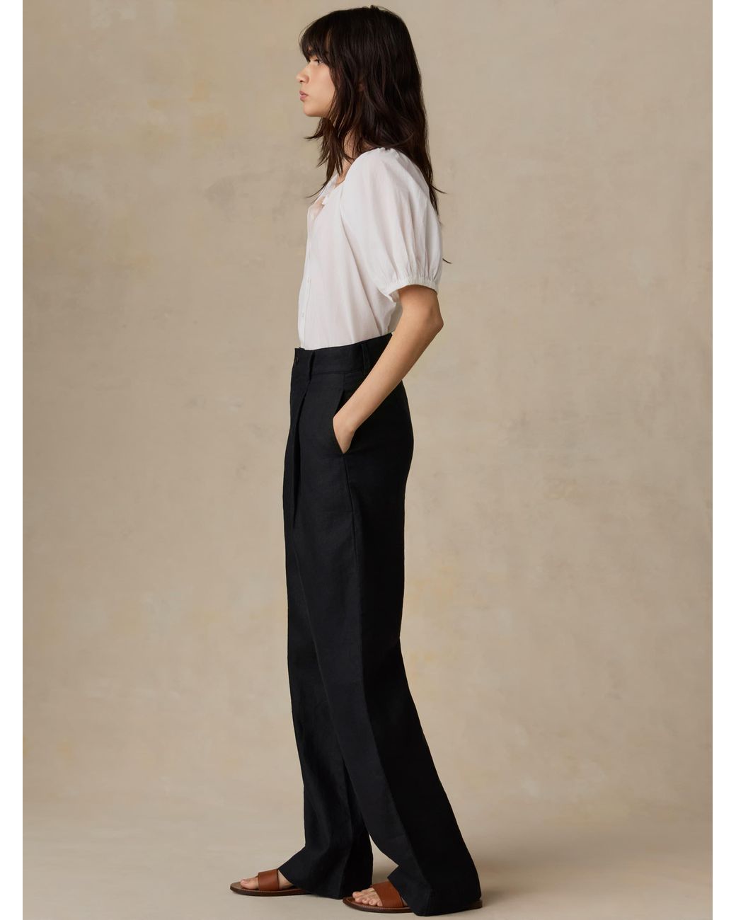 Faherty Brand Natural Sun Strider Linen Pleated Pants