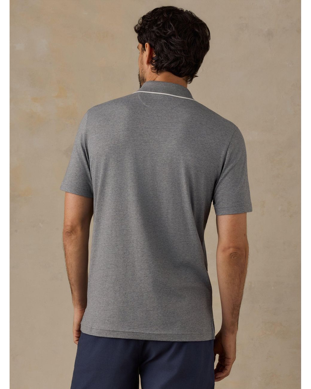 Faherty Brand Gray Short-Sleeve Movement Pique Polo Shirt for men