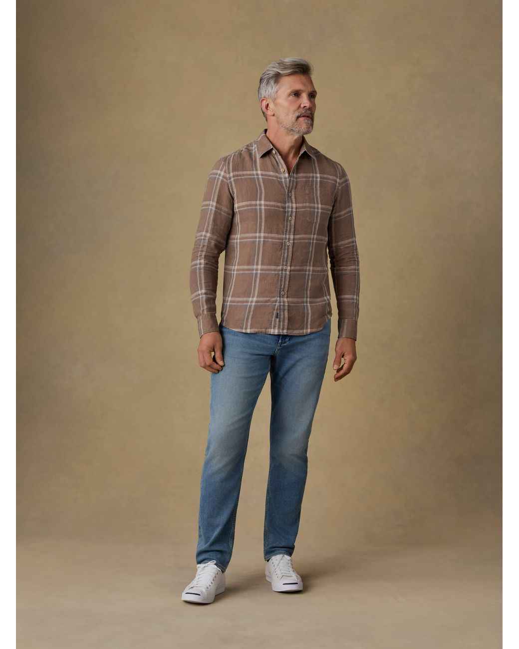 Faherty Brand Natural Laguna Linen Shirt for men