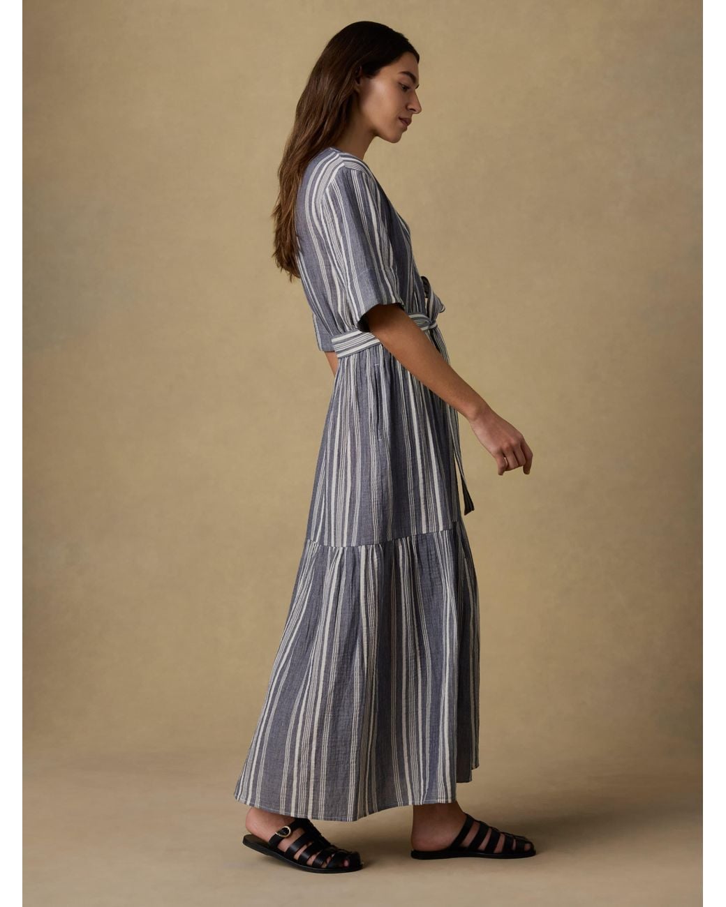 Faherty Brand Natural Dune Cotton Gauze Marina Dress