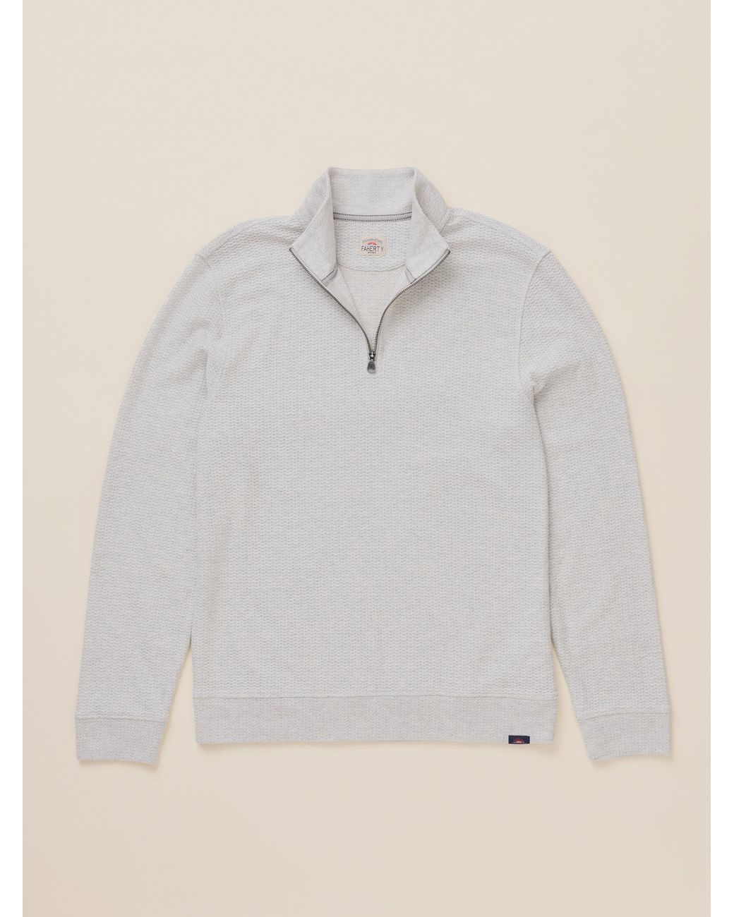 Faherty Brand Natural Textured Knit Quarter Zip for men