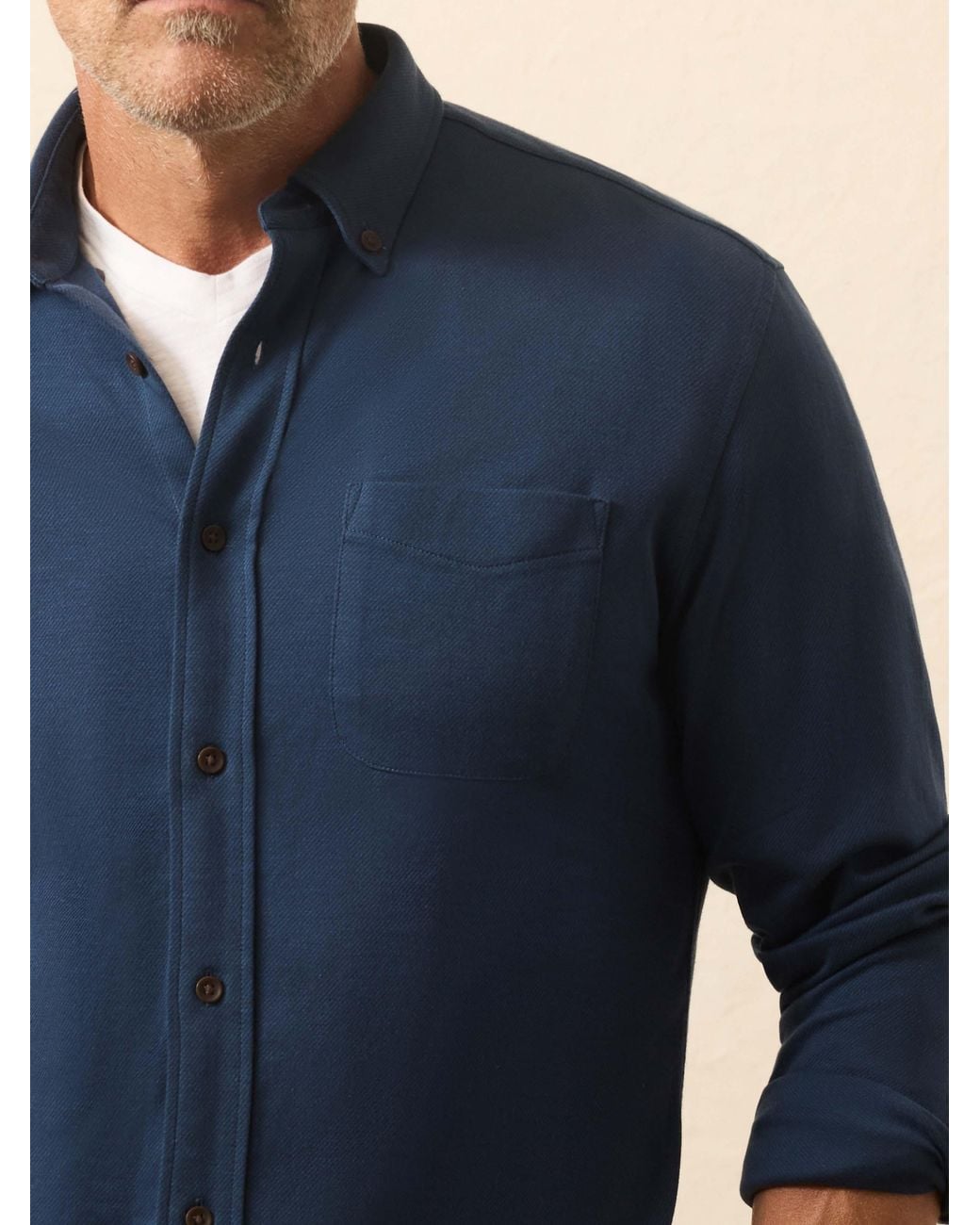 Faherty Brand Blue Coastline Knit Shirt for men