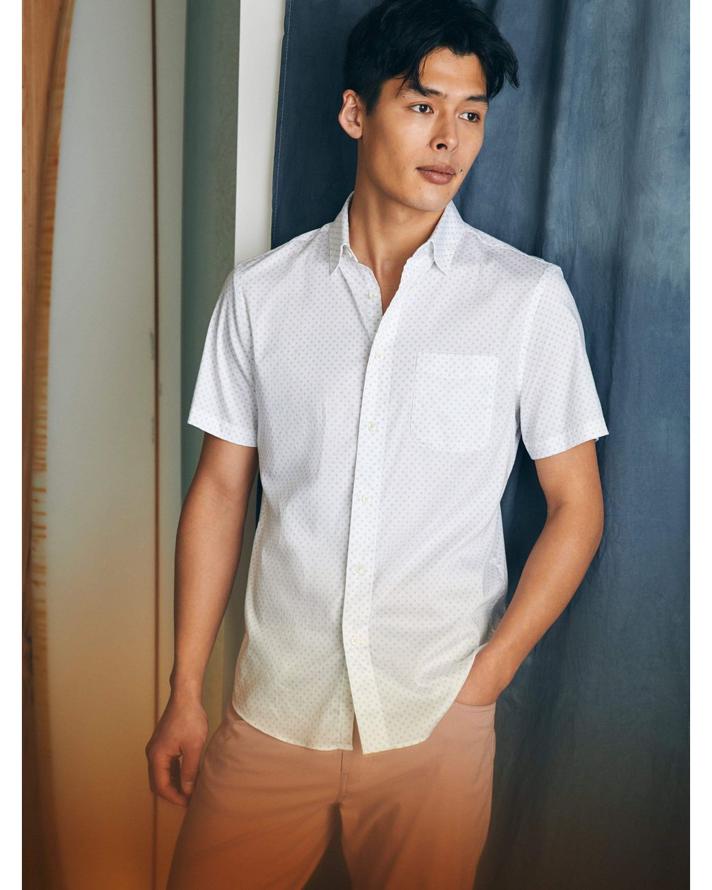 Faherty Brand White Movementtm Short-sleeve Shirt for men
