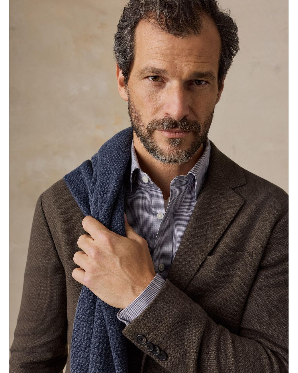Faherty Brand Brown Highland Knit Blazer for men