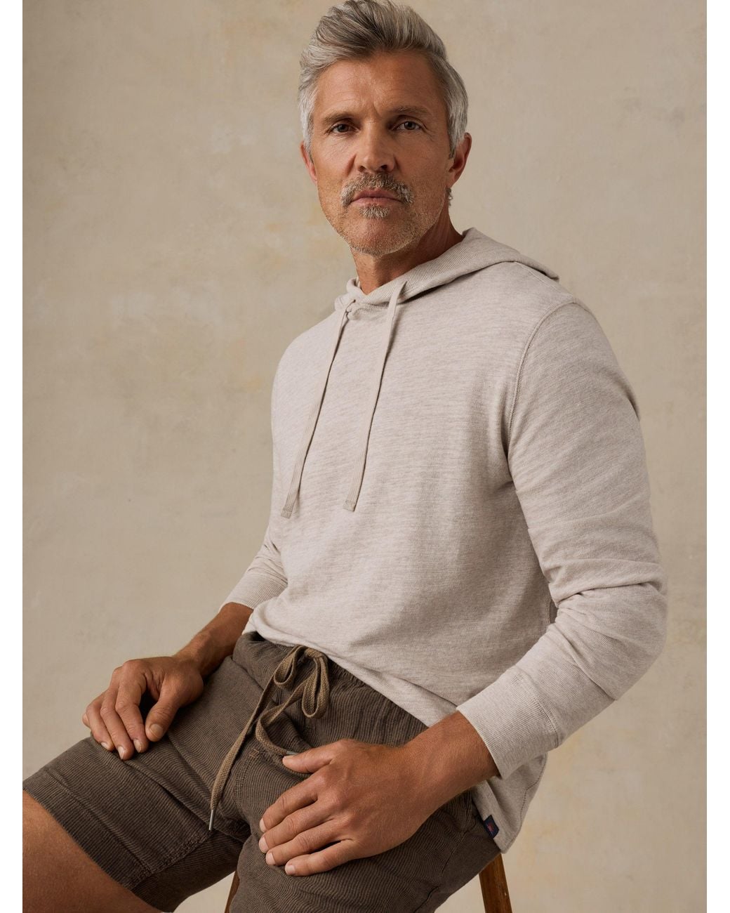 Faherty Brand Natural Sunwashed Organic Hoodie (Tall) for men