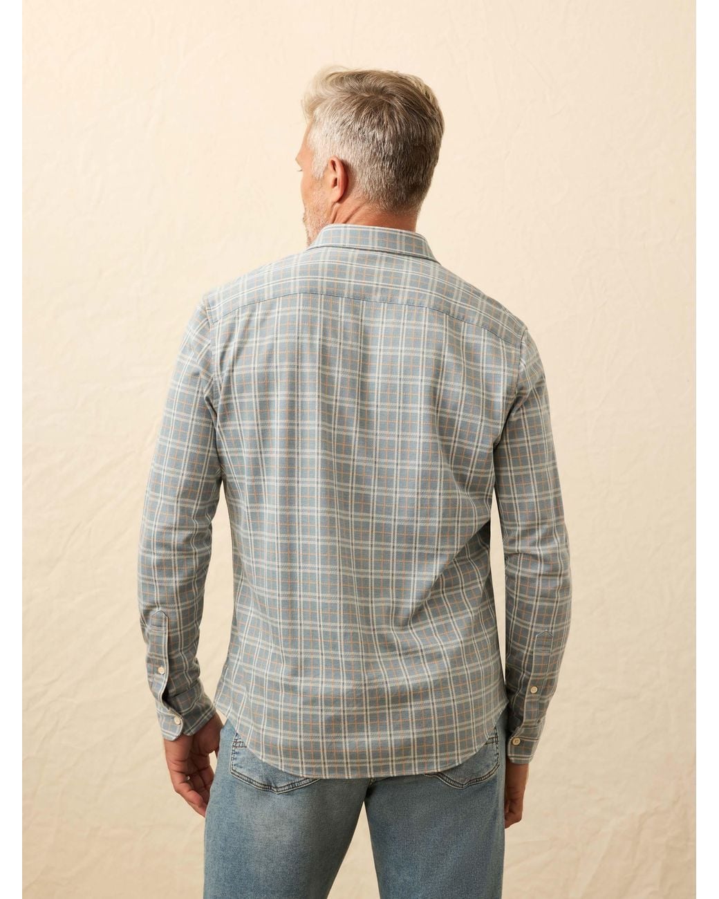 Faherty Brand Gray Coastline Knit Shirt for men