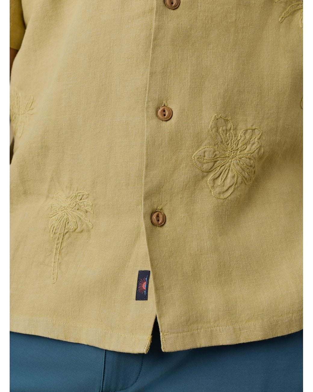 Faherty Brand Natural Short-Sleeve Embroidered Shirt for men