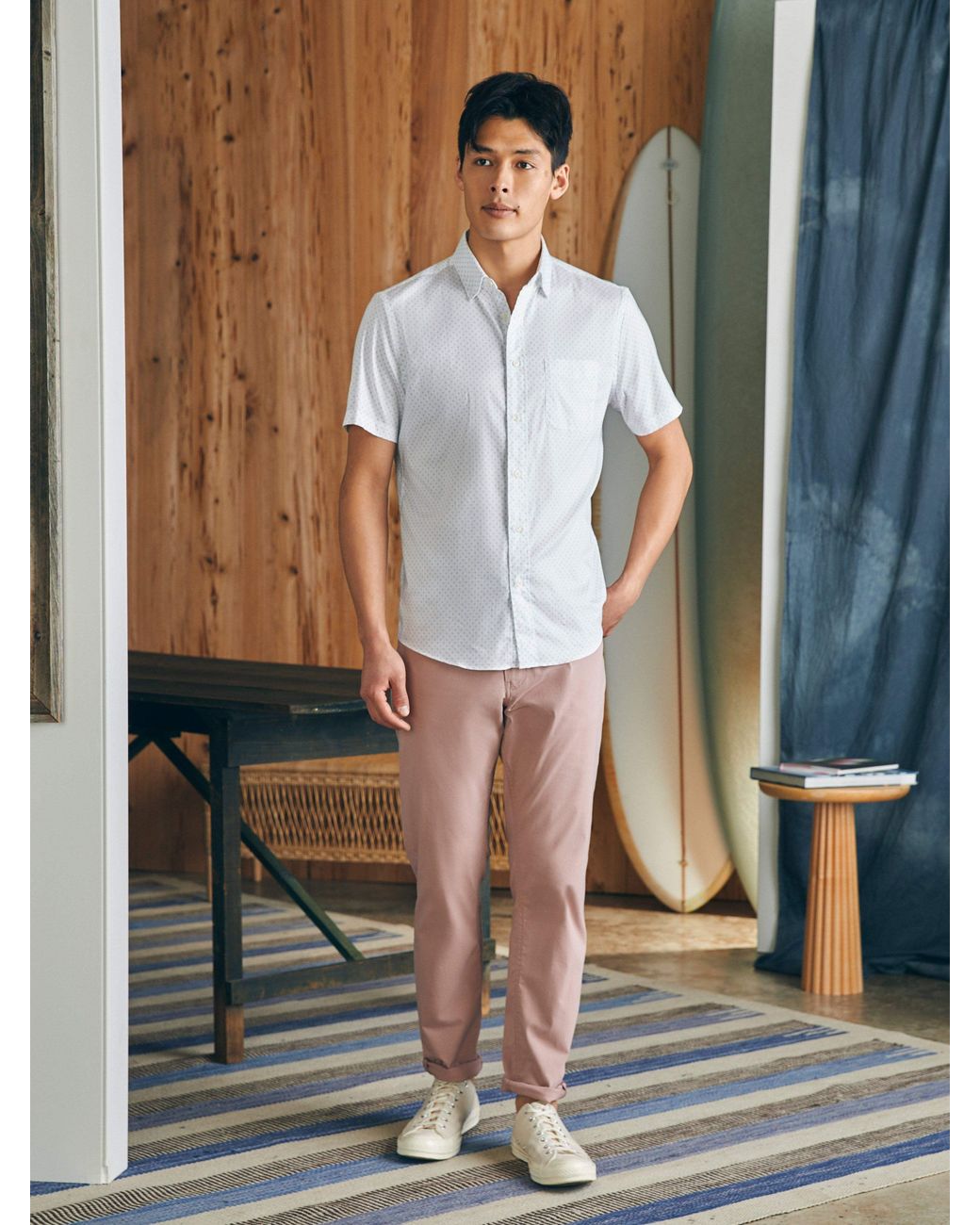 Faherty Brand White Movementtm Short-sleeve Shirt for men