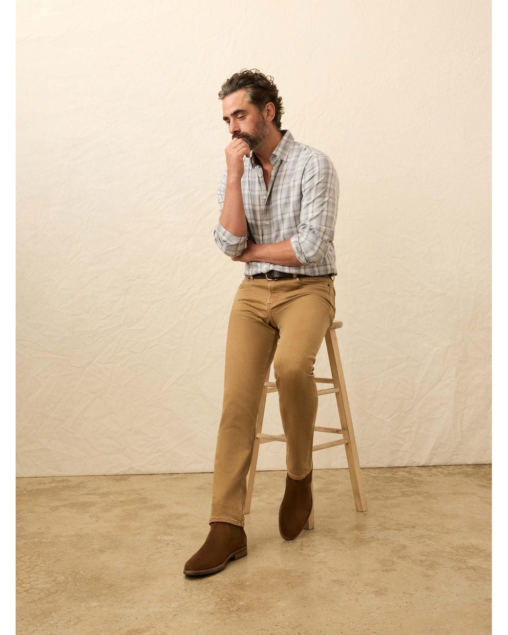 Faherty Brand Natural Stretch Terry 5-Pocket Pants for men