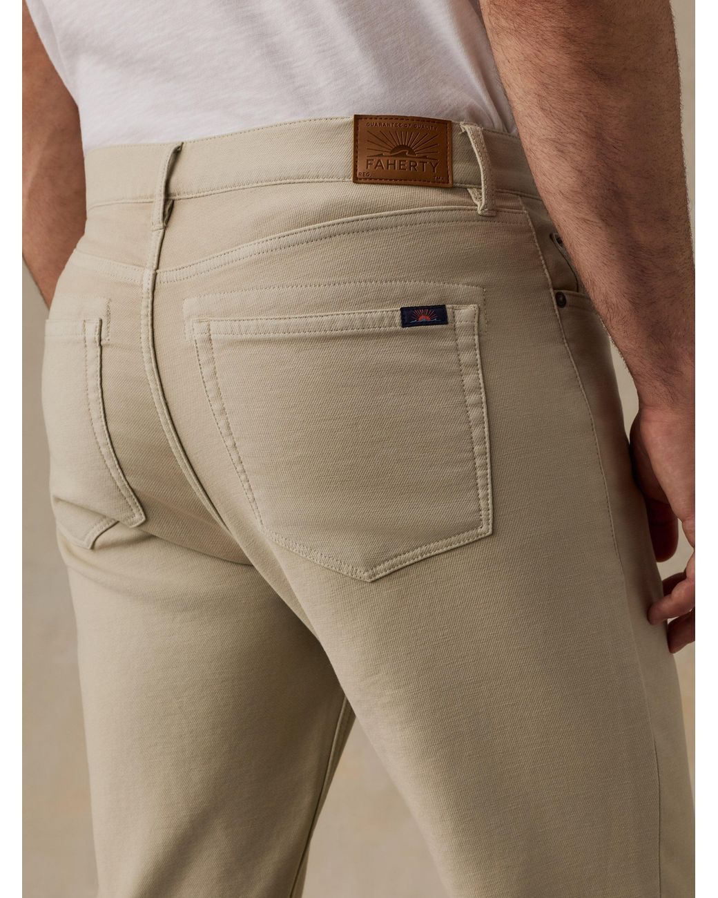 Faherty Brand Natural Stretch Terry 5-Pocket Pants for men