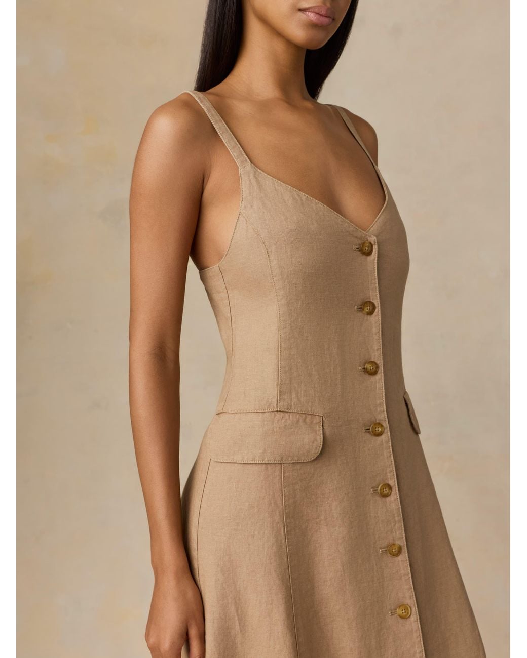 Faherty Brand Natural Sun Strider Linen Milo Dress